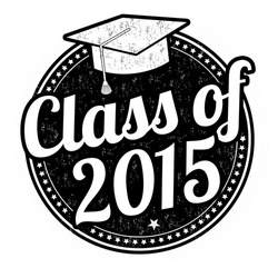 Class of 2015 grunge rubber stamp on white, vector illustration