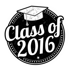 Class of 2016 grunge rubber stamp on white, vector illustration