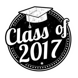 Class of 2017 grunge rubber stamp on white, vector illustration