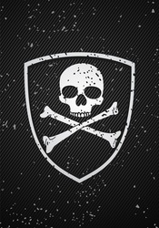 Vector skull badge on black background