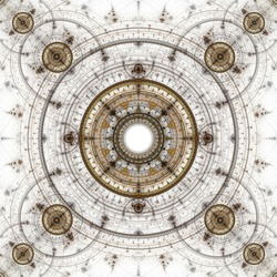 Computer generated illustration rendered fractal showing solar 