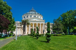  Bucharest,Romania,Europe: The Romanian Atheneum, a concert hall. Opened in 1888, the ornate, domed, circular building is the city's main concert hall and home of the George Enescu Philharmonic