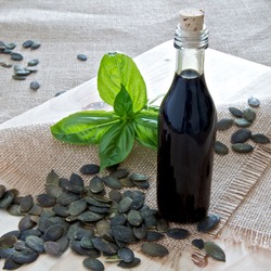 Pumpkin seeds and Pumpkin Seed Oil with basil