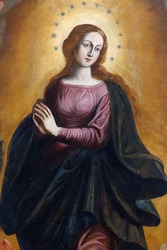 Detail of the painting of Our Lady Immaculate - Sicily - seventeenth century