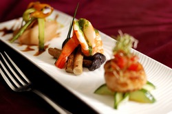Creative Cuisine Appetizer Shrimp Seafood. Shrimp appetizers during a party.