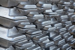 a stack of aluminum casting in stock for background use