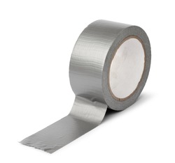 Duct tape roll silver repair reel isolated