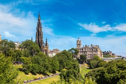 The Walter Scott Monument in Edinburgh in a beautiful summer day, Scotland, United Kingdom