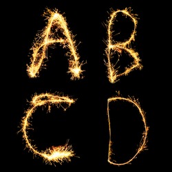 Real Sparkler Alphabet (see other letters in my portfolio). A B C D