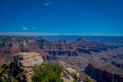 High cliffs above Bright Angel canyon, major tributary of the Grand Canyon, Arizona, view from the north rim