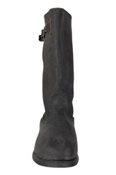 Kirza boots. Boots made from artificial leather. Archaic combat boots and part of service dress uniform in Russia and Soviet Union Army for soldiers.