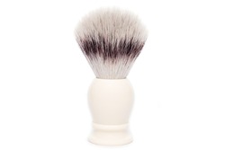 synthetic shaving brush on white