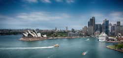 Sydney Harbour Skyline with dramatic toning effect