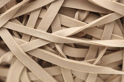 Heap of rubber bands, close-up