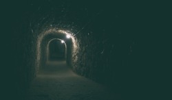 The dark tunnel in the catacomb