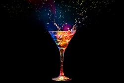 colourful coctail on the black background