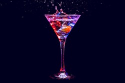 modern colourful coctail on the black background
