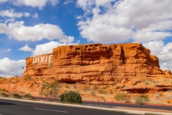 White Dixie letter of The Dixie Sugarloaf at St George, Utah, USA