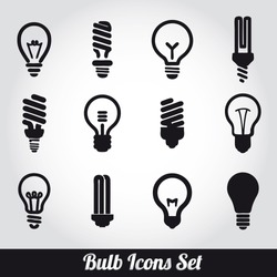 Light bulbs. Bulb icon set