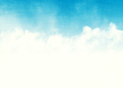 Blue sky and clouds abstract grunge background illustration with copy space
