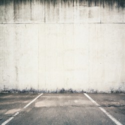 Concrete parking lot wall