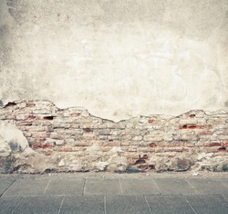 Aged street wall background, texture