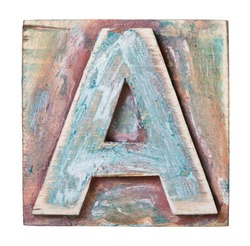 Wooden alphabet block, letter A