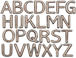 Old rusty metal alphabet letters