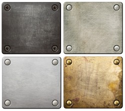 Metal plates with screws and rivets.