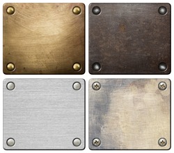 Metal plates with screws and rivets.