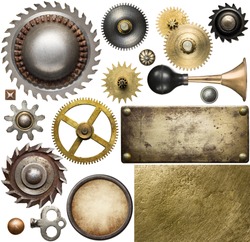 Screw heads, gears, textures and other metal details.