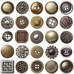 Vintage metal sewing buttons collection