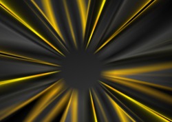 Dark grey and yellow glowing beams abstract background. Vector design