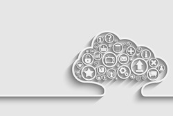 Creative vector of cloud with apps. Background for your design