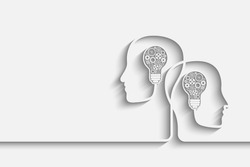 Human heads creating a new idea background. Eps10 vector for your design