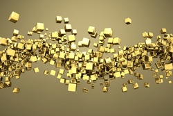 a gold cubes abstract background