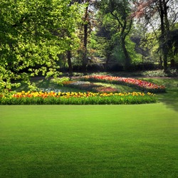 Landscaped Formal Garden. Park.