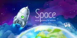 Space, vector background for website