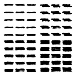 Black brush stroke collection. Set of dirty texture in grunge style. Paint brushstrokes isolated on white background. The design graphic element is saved as a vector illustration in EPS file format