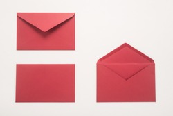 Red envelopes on white background 