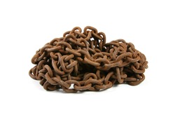 tangle of old rusty chain