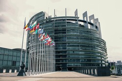 The European Parliament building, in Strasbourg, France