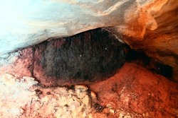 artificial cave under earth journey. wild cave, forgotten passages deep underground
