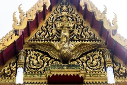 The sacred bird Garuda as an element of spiritual architecture (halidom) in Buddhism. Thailand