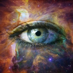 Human eye looking in Universe - 