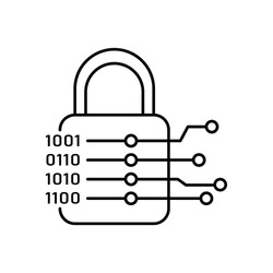 Cryptography icon. Outline illustration of cryptography vector icon for web and advertising