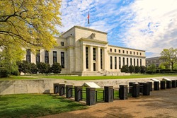 Federal Reserve building in Washington, DC., in the Spring