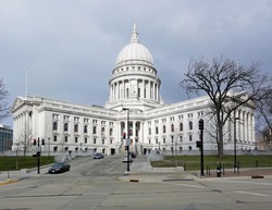 Beautiful State Capitol building in Madison, Wisconsin