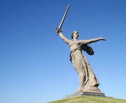 The Motherland Calls in Mamayev Kurgan in Volgograd, Russia
