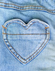 Jeans and heart shape pocket